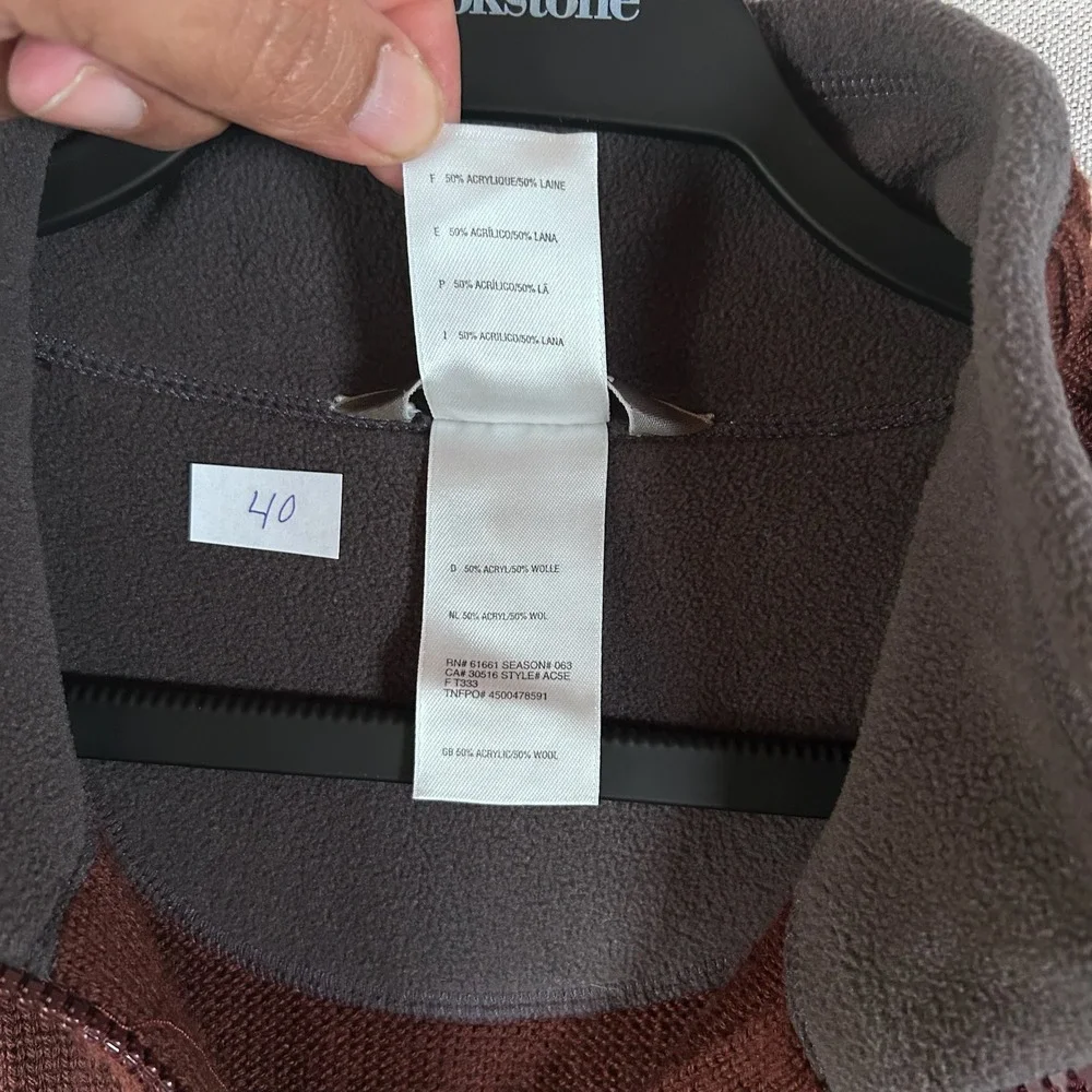 The North Face A5 Series‎ Mens XL Burgundy Wool Blend Quarter Zip Knit Sweater